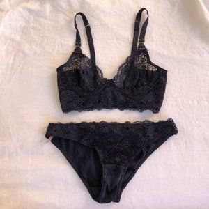 Stella McCartney Silk Blend Bra Set SZ 34 C M